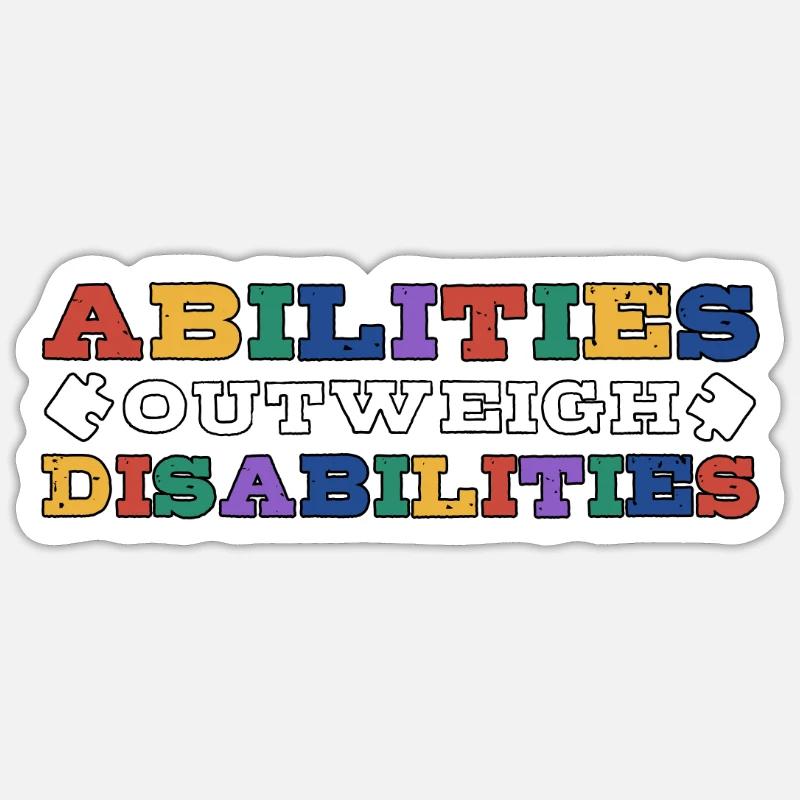 Autism awareness - abilities predominate - Sticker size S (10 x 10 cm) - white matte