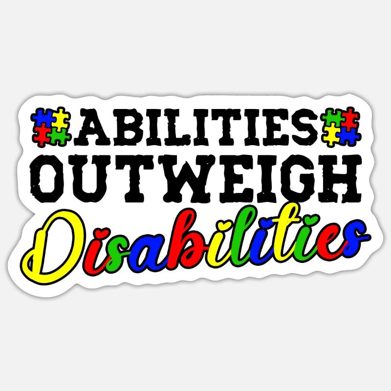 Autism awareness - abilities predominate - Sticker size S (10 x 10 cm) - white matte