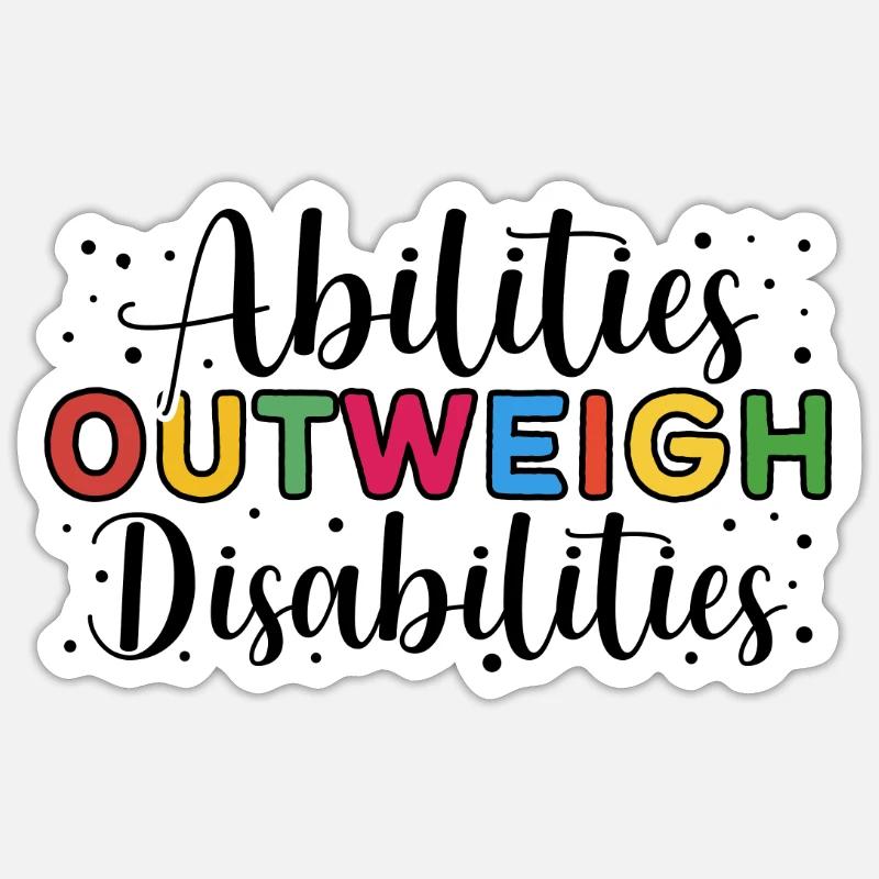 Autism awareness - abilities predominate - Sticker size S (10 x 10 cm) - white matte