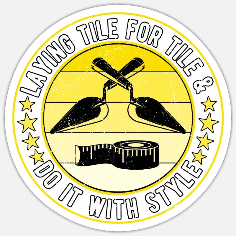Flooring Tiler Screed Layer Sticker size S (10 x 10 cm)