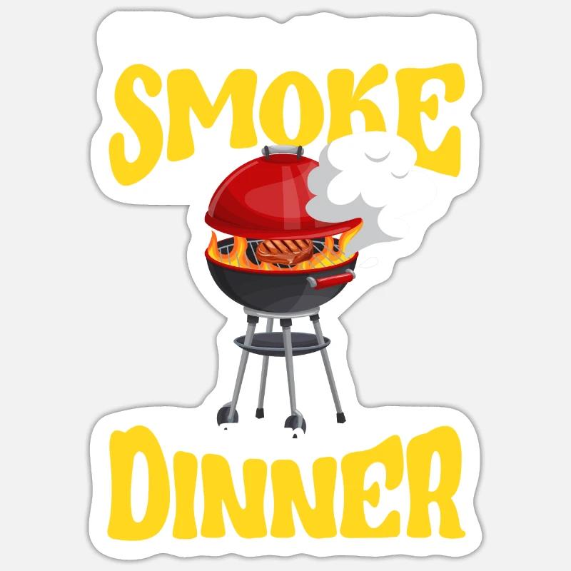 Where there is smoke, there is also dinner BBQ Sticker size S (10 x 10 cm)