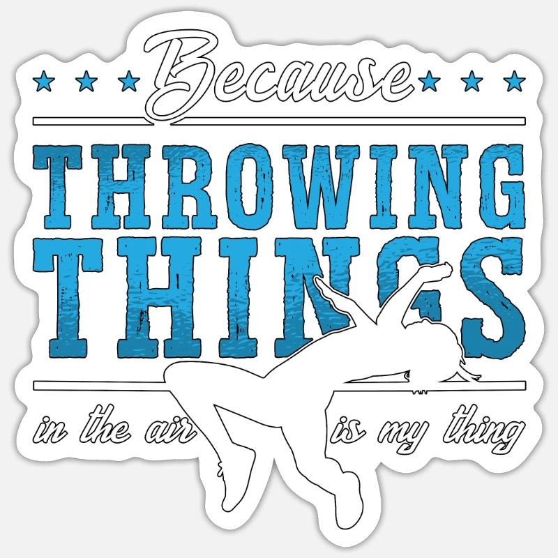 Track And Field Because Throwing Things Sprinting - Sticker Größe S (10 x 10 cm) - Mattweiß