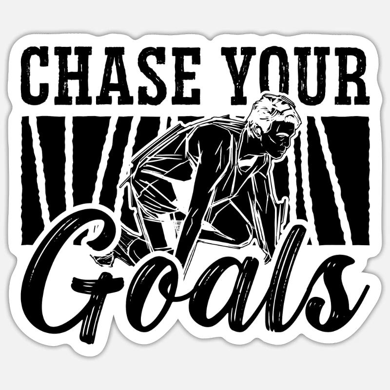 Poursuivez vos objectifs Sprinter de course de triathlon rétro Sticker taille S (10 x 10 cm)