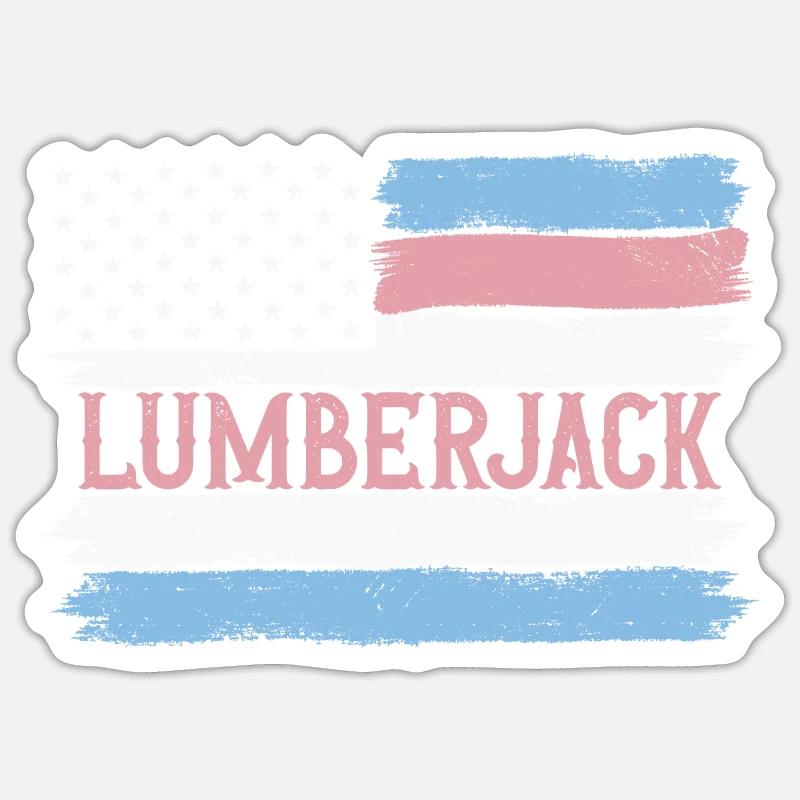US Pride Lumberer Logger Gift Idea Sticker size S (10 x 10 cm)