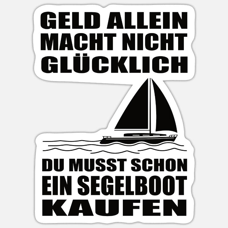 Segelboot - Sticker Größe S (10 x 10 cm) - Mattweiß