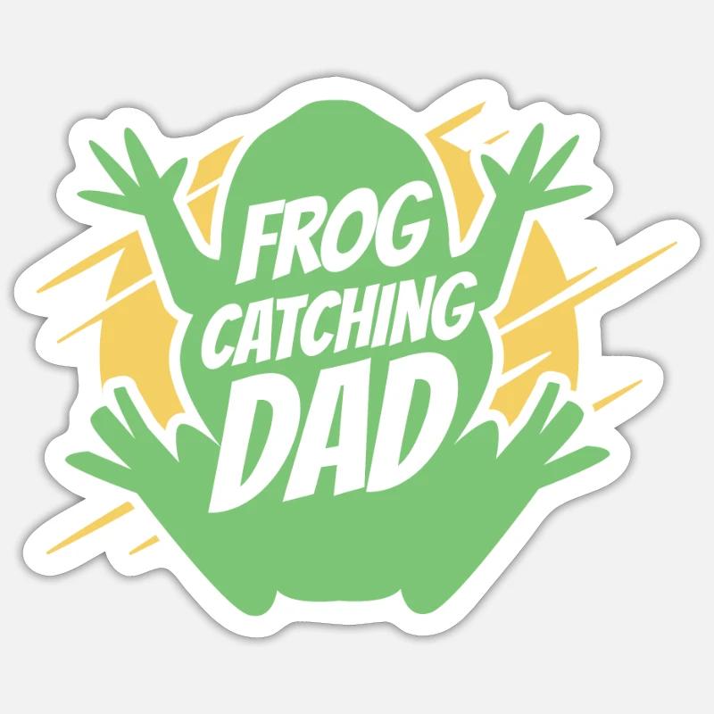 Frog Catching Dad Tadpole Tree Frog Toad Sticker size S (10 x 10 cm)