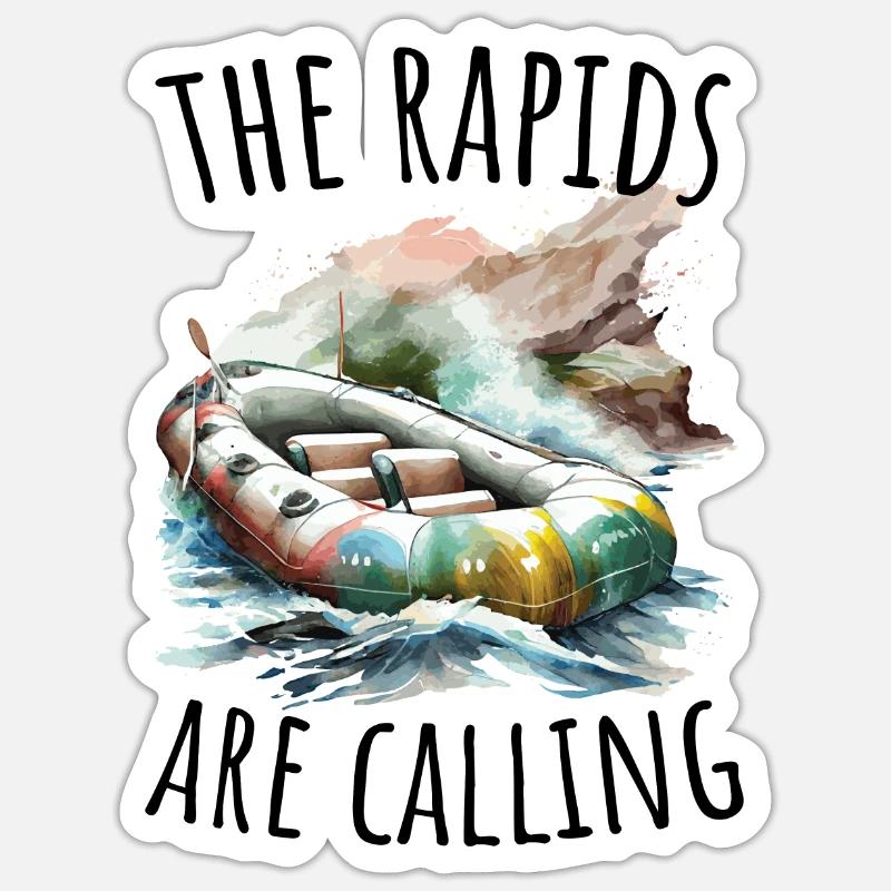 River Rafting - Sticker size S (10 x 10 cm) - white matte