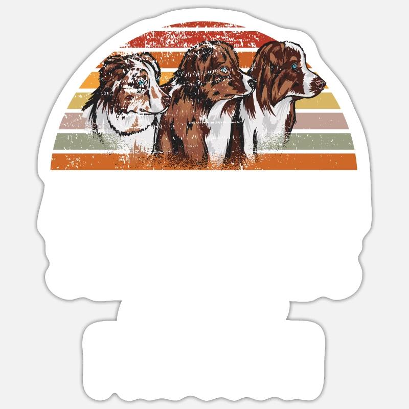 Australian Shepherd Geschenke - Sticker Größe S (10 x 10 cm) - Mattweiß