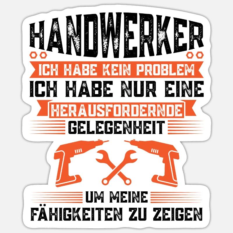 Handwerker Beruf Allroundhandwerker Geschenk - Sticker Größe S (10 x 10 cm) - Mattweiß