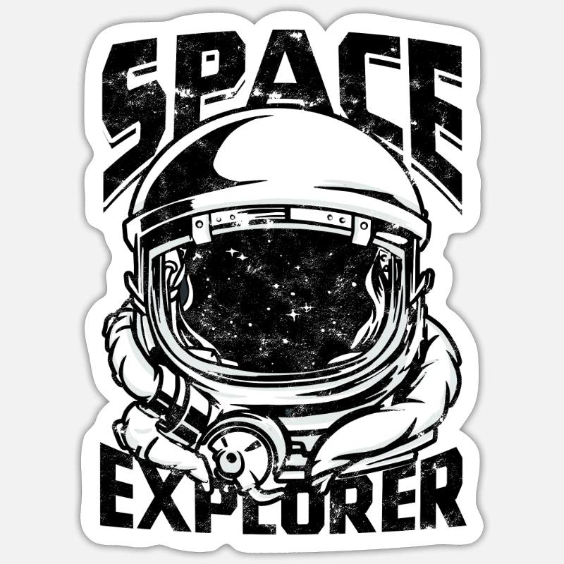 Space Explorer - Space - Sticker size S (10 x 10 cm) - white matte