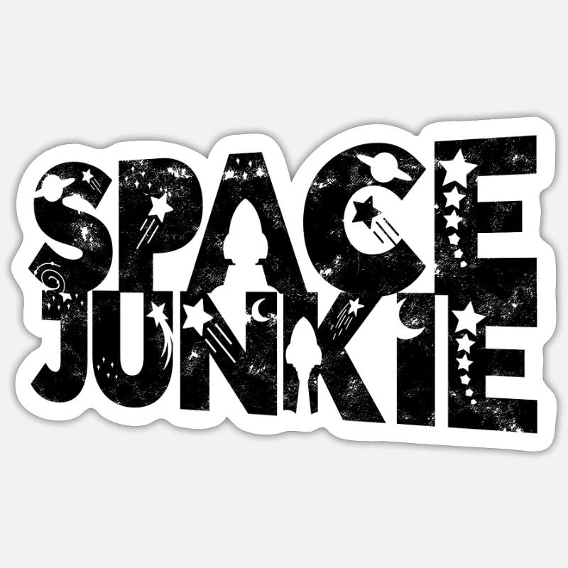 Space Junkie - Space - Sticker size S (10 x 10 cm) - white matte