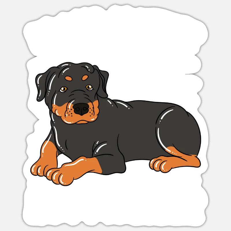 Fière mère d’un Rottweiler - Sticker taille S (10 x 10 cm) - blanc mat
