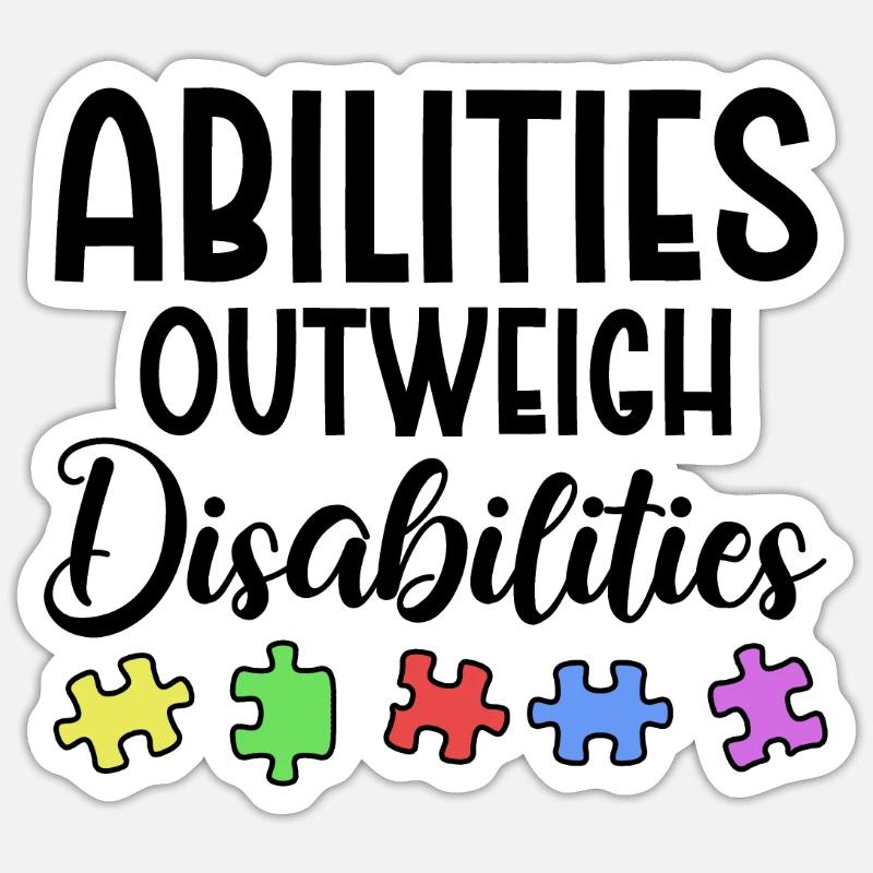 Autism awareness - abilities predominate - Sticker size S (10 x 10 cm) - white matte