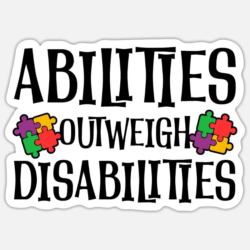 Autism awareness - abilities predominate - Sticker size S (10 x 10 cm) - white matte