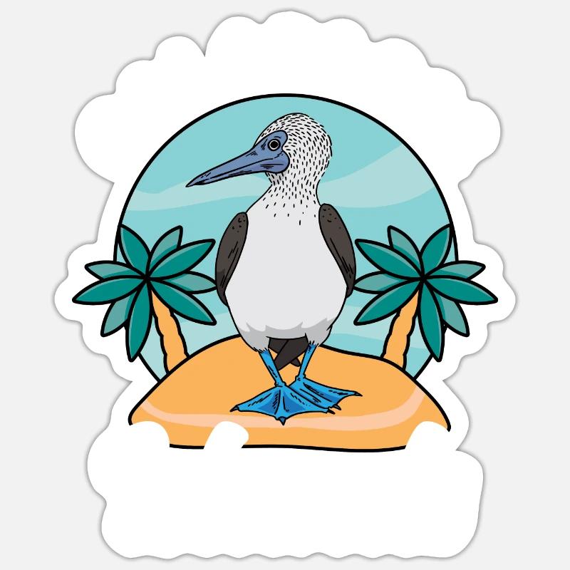 Îles Galapagos - Sticker taille S (10 x 10 cm) - blanc mat
