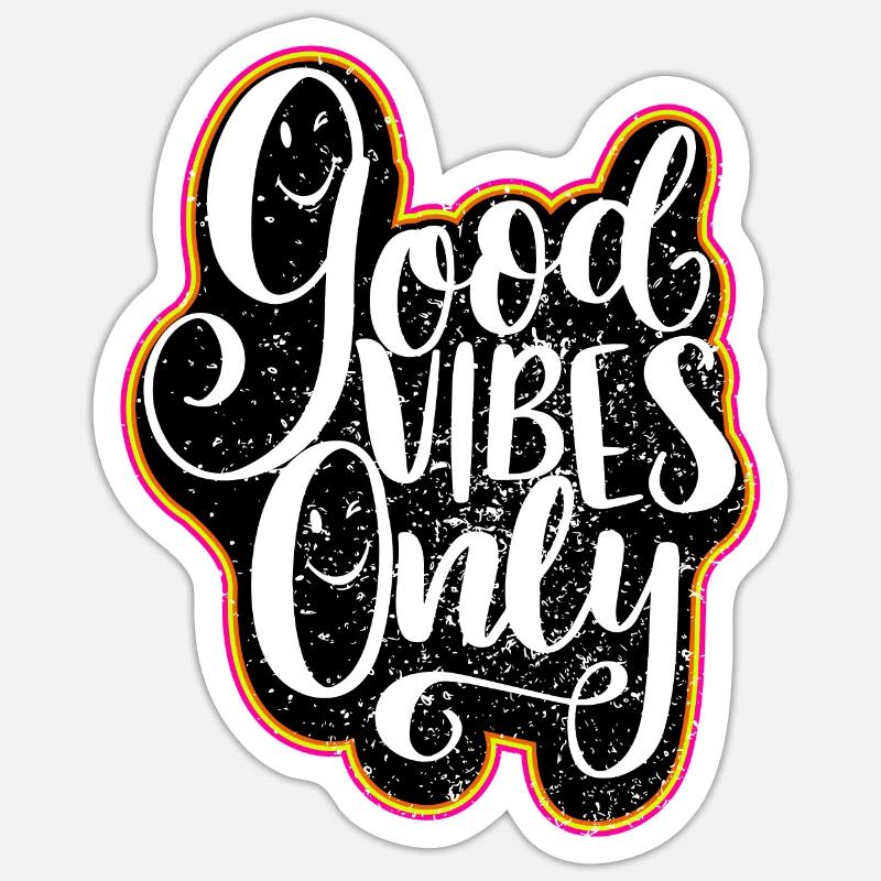 Good Vibes Only - Sticker Größe S (10 x 10 cm) - Mattweiß