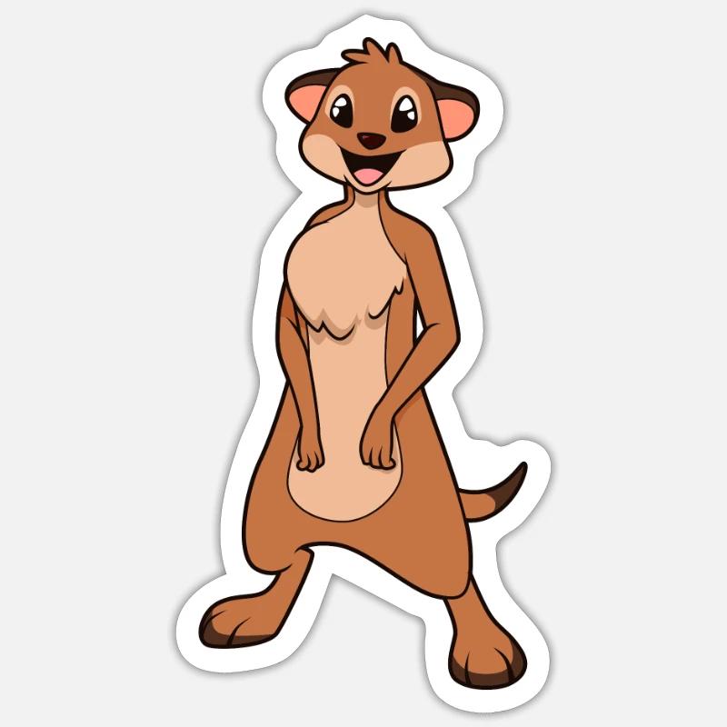 Kawaii Erdmännchen - Sticker Größe S (10 x 10 cm) - Mattweiß