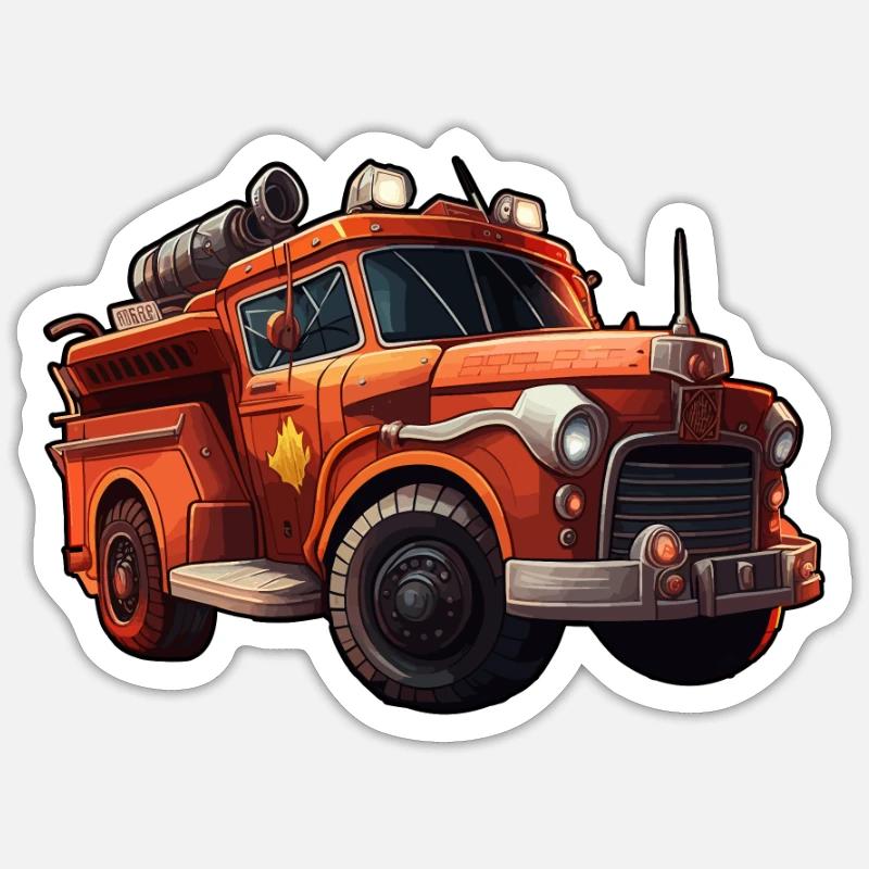 Pompiers - Sticker taille S (10 x 10 cm) - blanc mat