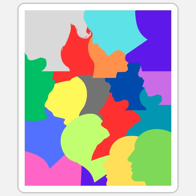Bunter Schwindel. Sticker Größe S (10 x 10 cm)