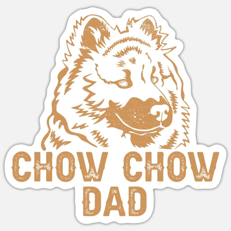 Chow Chow Chien - Sticker taille S (10 x 10 cm) - blanc mat