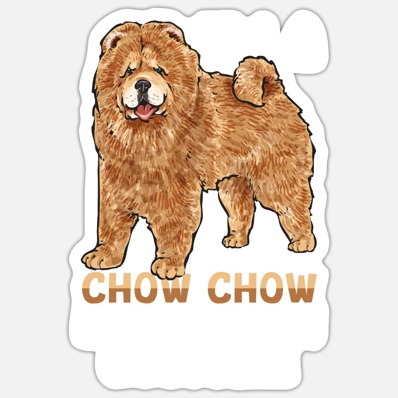 Chow Chow Hund - Sticker Größe S (10 x 10 cm) - Mattweiß