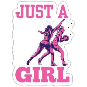 Only one basketball girls team basketball player - Sticker size S (10 x 10 cm) - white matte - Front
