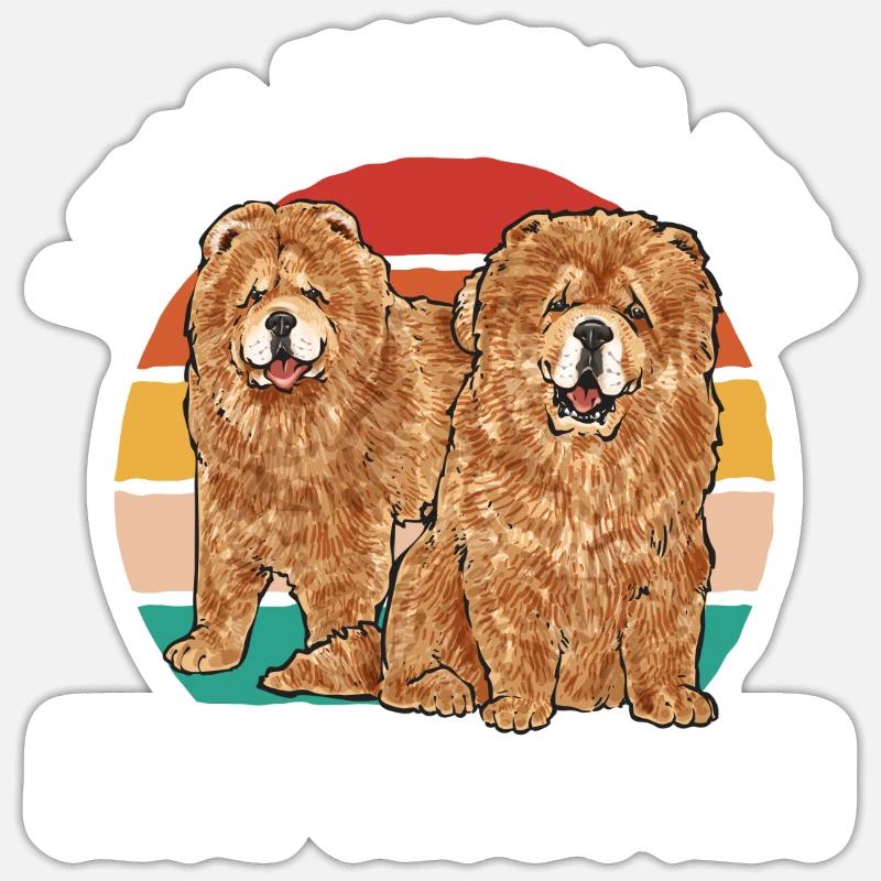 Chow Chow Dog - Sticker size S (10 x 10 cm) - white matte
