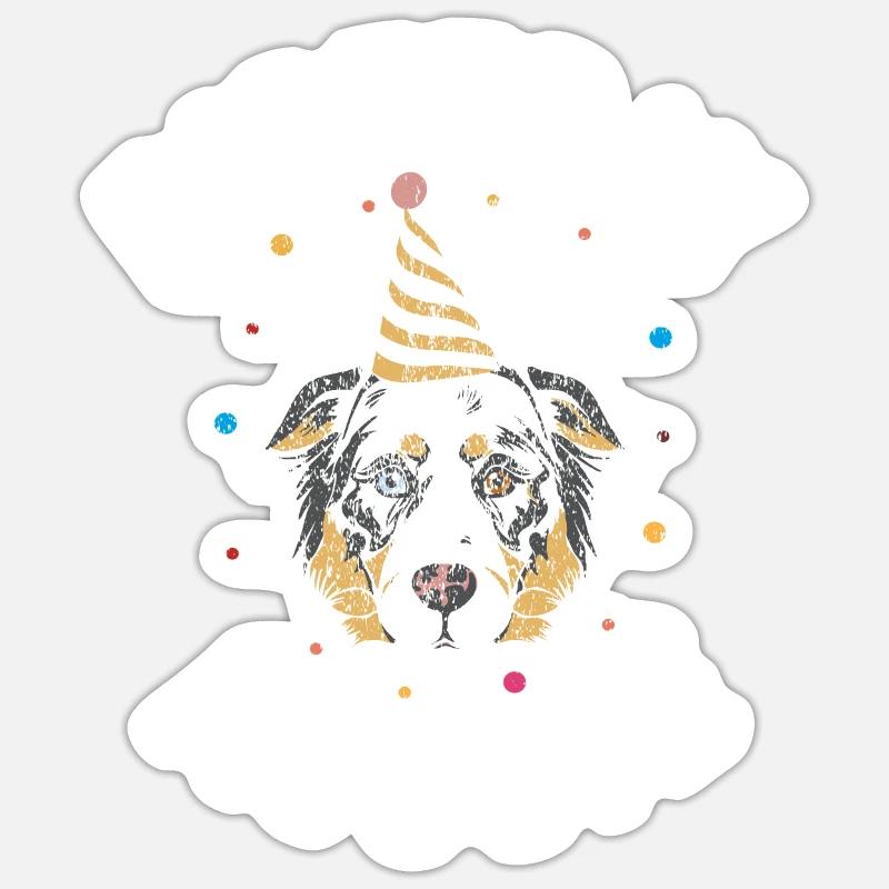 Cadeaux pour berger australien - Sticker taille S (10 x 10 cm) - blanc mat