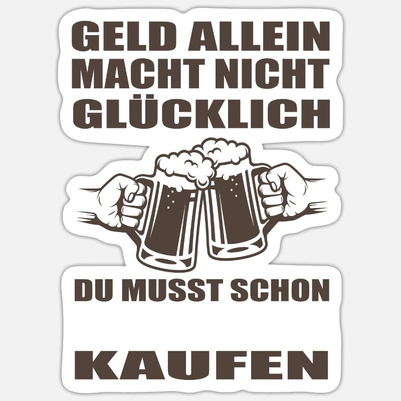 Bier - Sticker Größe S (10 x 10 cm) - Mattweiß