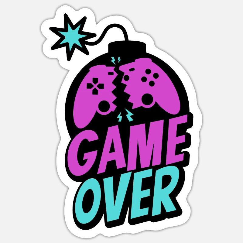 Game Over Controller Console Gamer Pro Gaming Sticker size S (10 x 10 cm)
