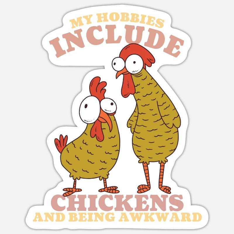 My Hobbies Include Chickens Sticker size S (10 x 10 cm)