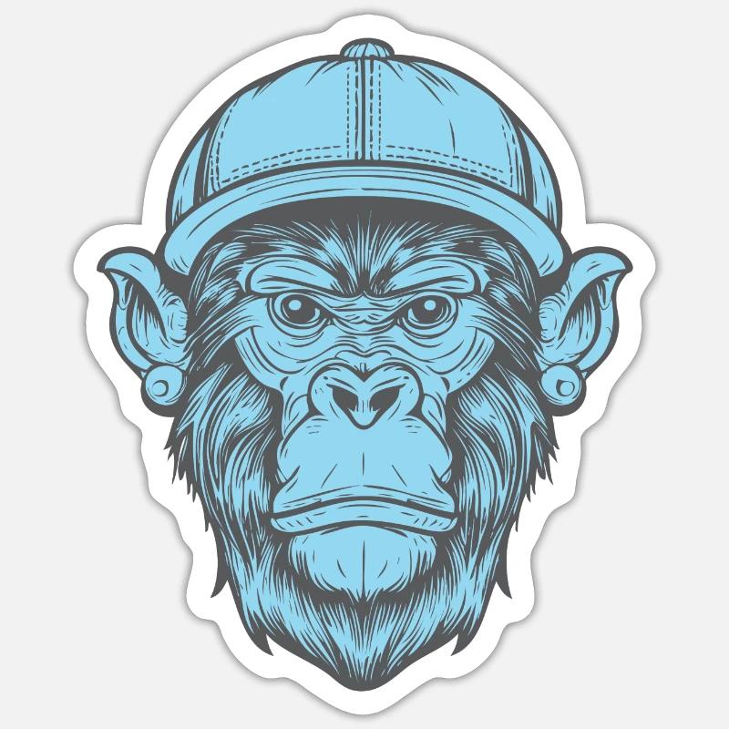 Funky Monkey - Sticker size S (10 x 10 cm) - white matte