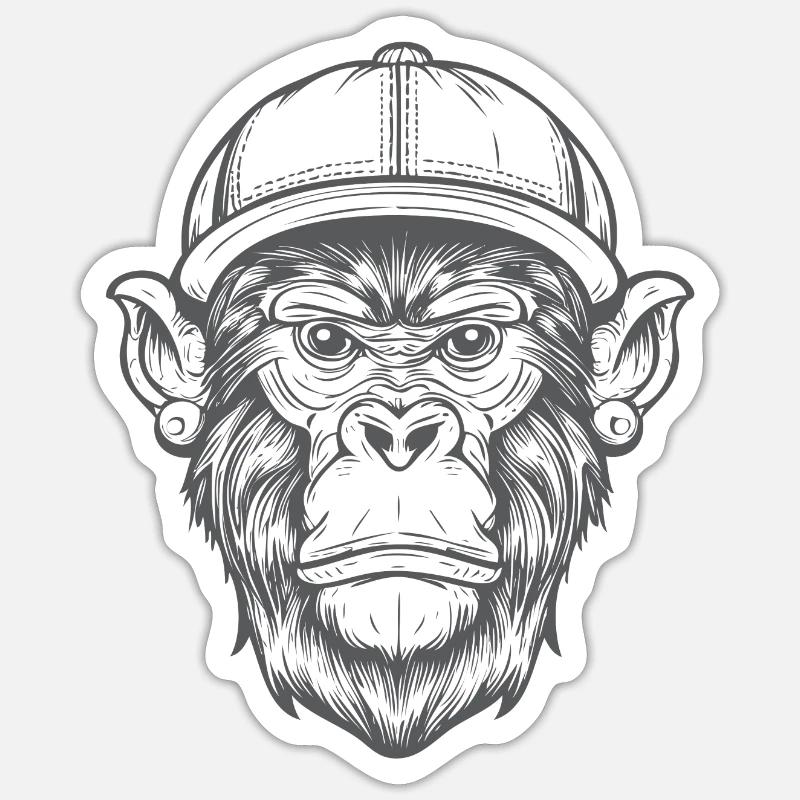 Funky Monkey - Sticker size S (10 x 10 cm) - white matte