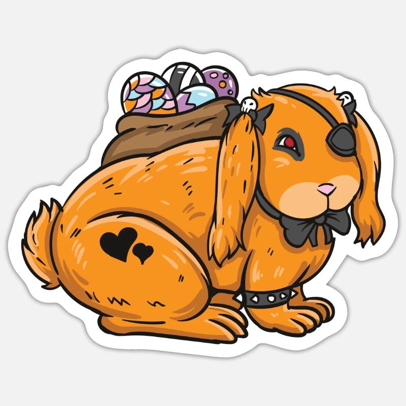 Gothic Rabbit Gothic Hase Gothic Ostern Emo Goth Sticker Größe S (10 x 10 cm)