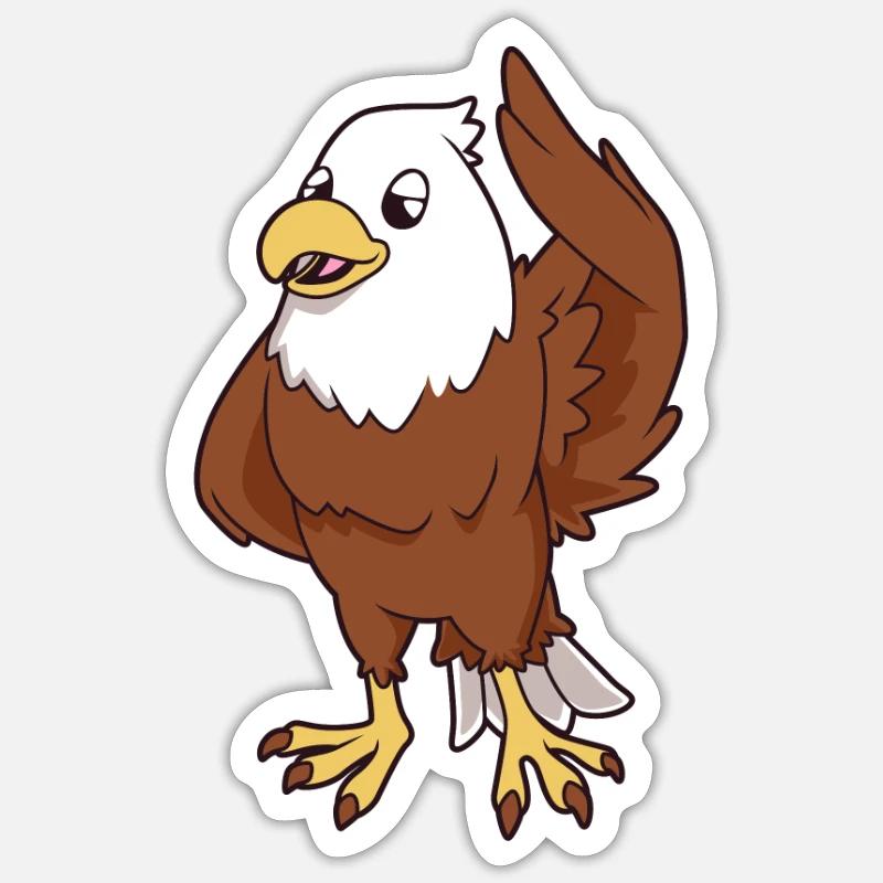 Kawaii White-tailed Eagle - Sticker size S (10 x 10 cm) - white matte