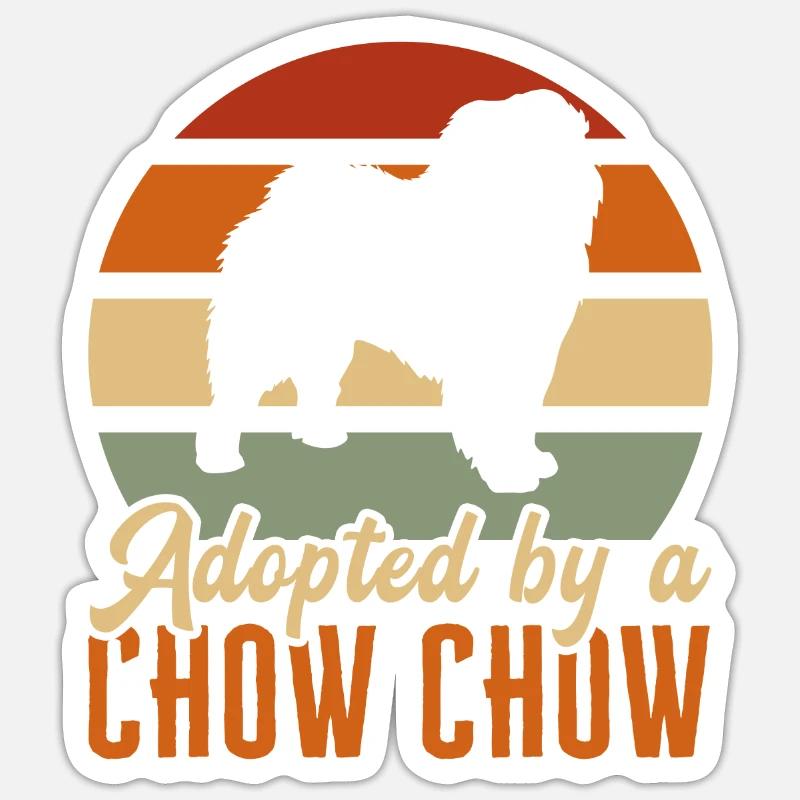 Chow Chow Chien - Sticker taille S (10 x 10 cm) - blanc mat