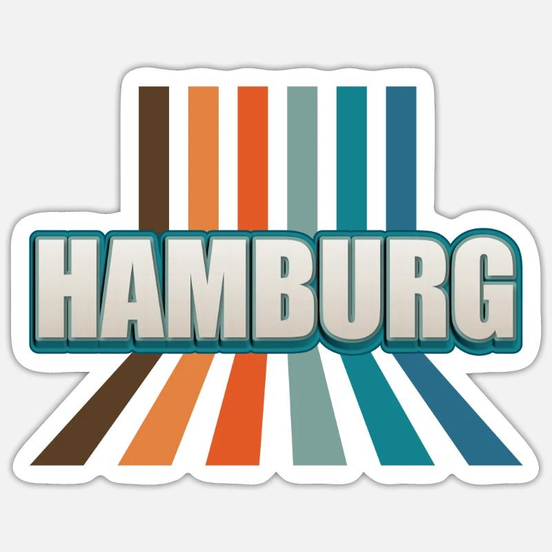Hamburgerin Hamburger Hambourg - Sticker taille S (10 x 10 cm) - blanc mat