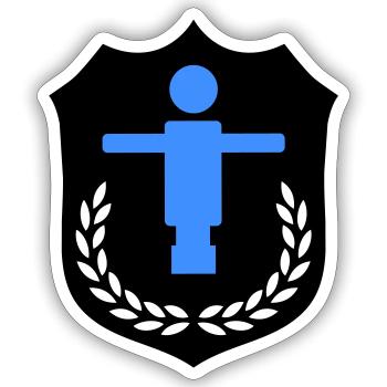kicker wappen - Sticker Größe S (10 x 10 cm) - Mattweiß - Vorne