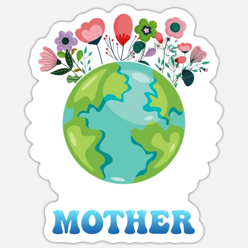 Rettet die Erde Umweltschützer Mutter Erde Sticker Größe S (10 x 10 cm)