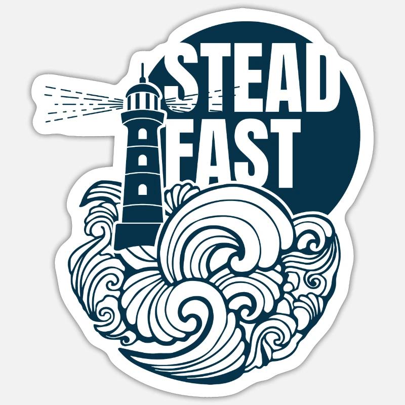 Steadfast - dark blue - Sticker size S (10 x 10 cm) - white matte