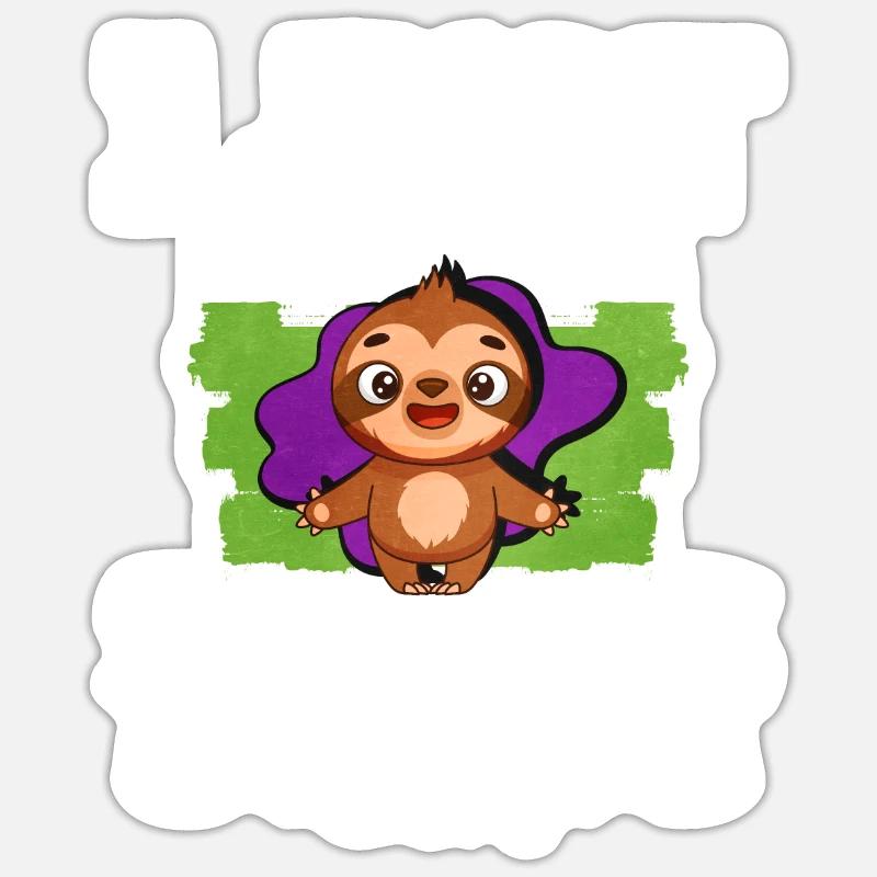 Sloth - Sticker size S (10 x 10 cm) - white matte