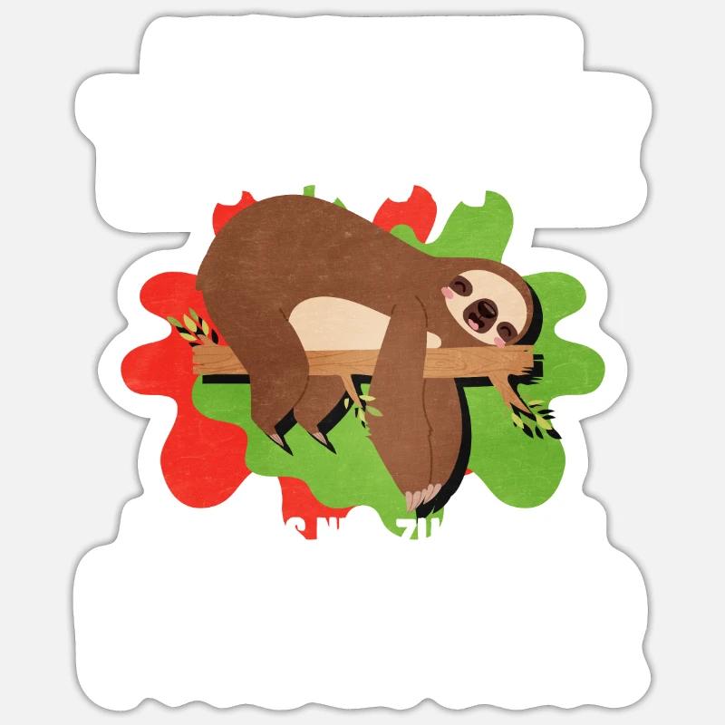 Faultier - Sticker Größe S (10 x 10 cm) - Mattweiß