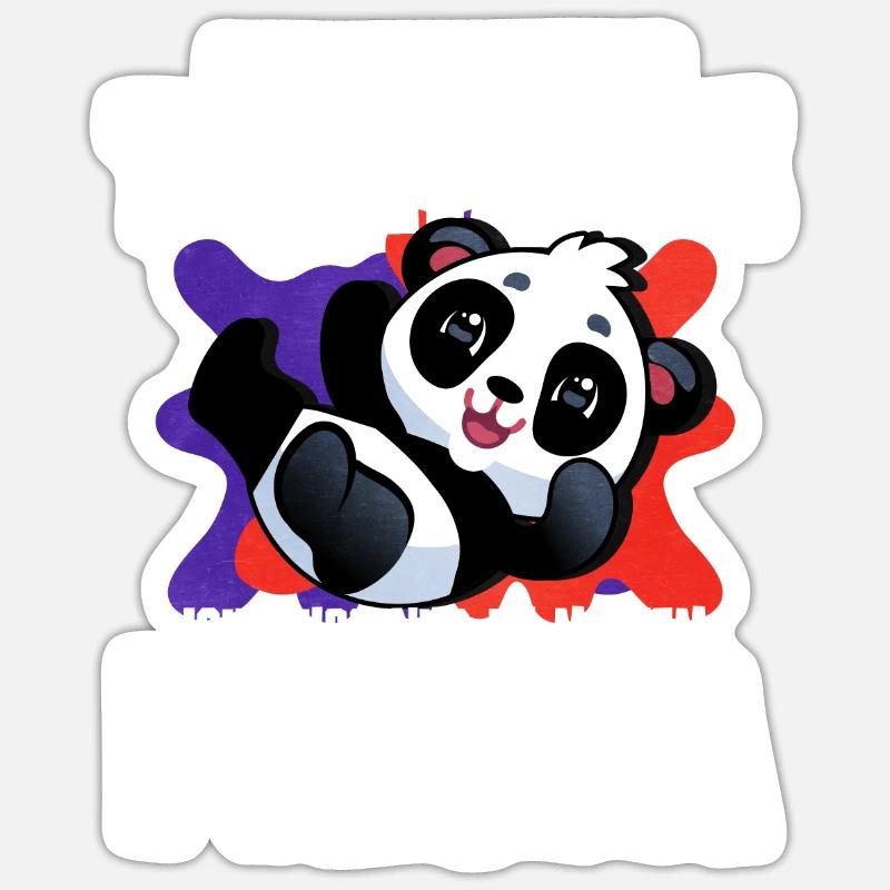 Panda - Sticker Größe S (10 x 10 cm) - Mattweiß