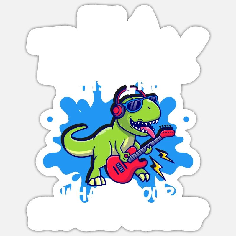 T-Rex - Sticker taille S (10 x 10 cm) - blanc mat