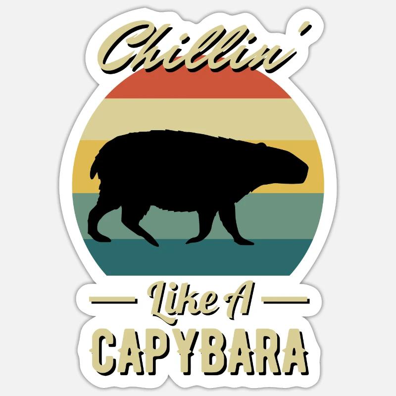 Chillin' Like A Capybara Sticker taille S (10 x 10 cm)