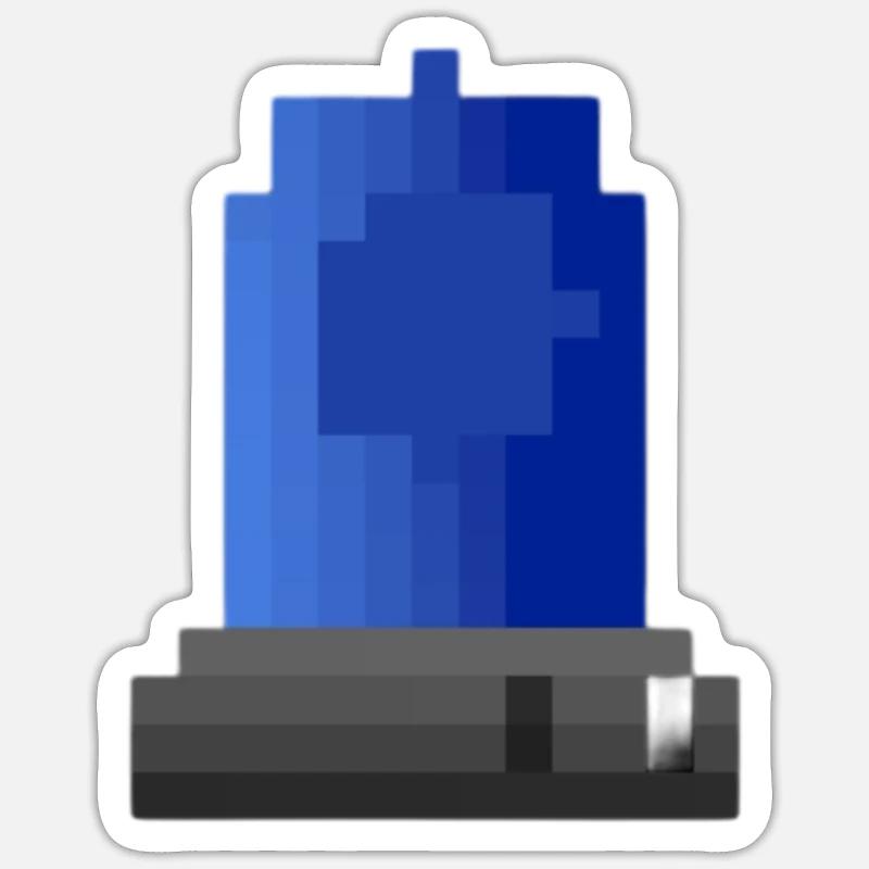 Blaulicht Sirene Pixelkunst - Sticker Größe S (10 x 10 cm) - Mattweiß