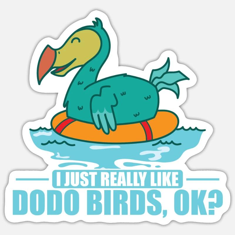 J’aime vraiment les oiseaux dodo, d’accord? Maurice - Sticker taille S (10 x 10 cm) - blanc mat