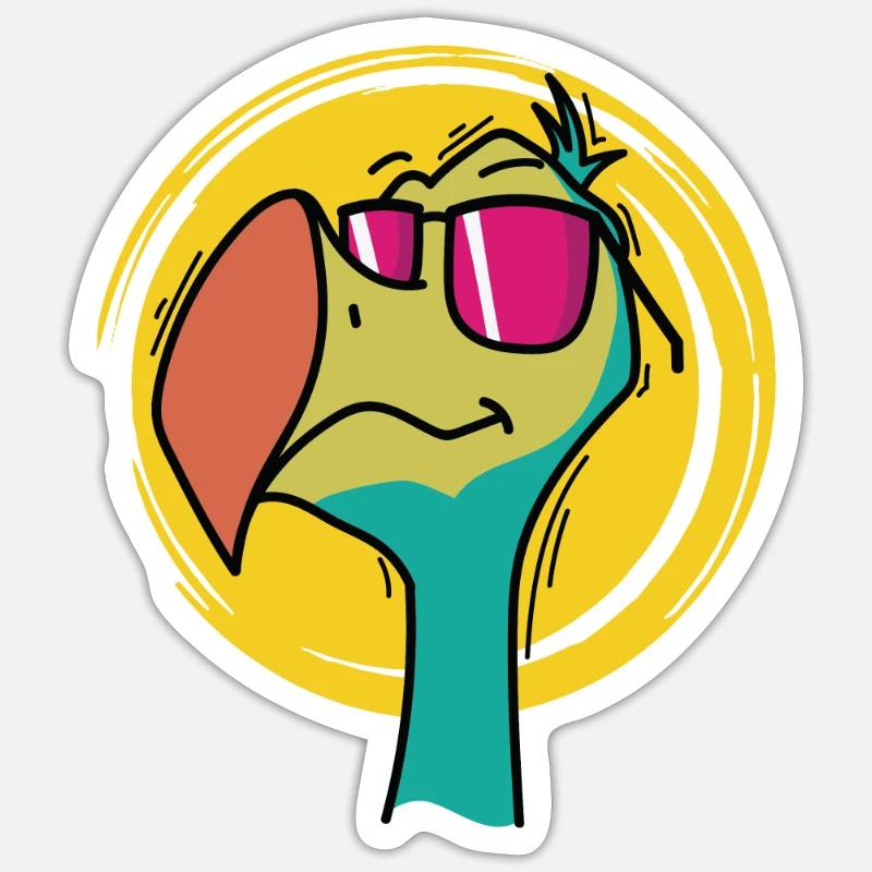 oiseau dodo cool de l’île Maurice - Sticker taille S (10 x 10 cm) - blanc mat