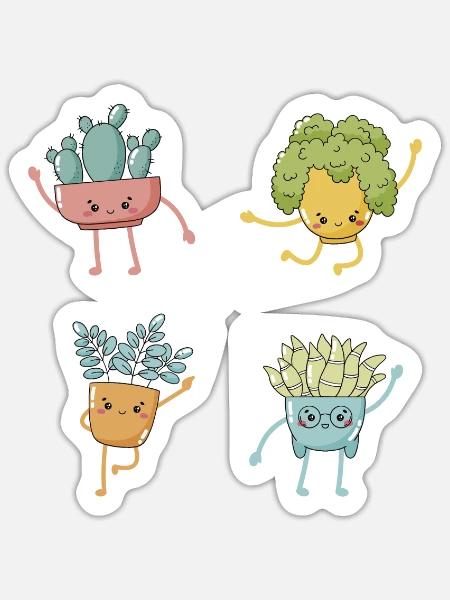 Coole Pflanzen Lustige Gartenarbeit Pflanze - Sticker Größe S (10 x 10 cm) - Mattweiß
