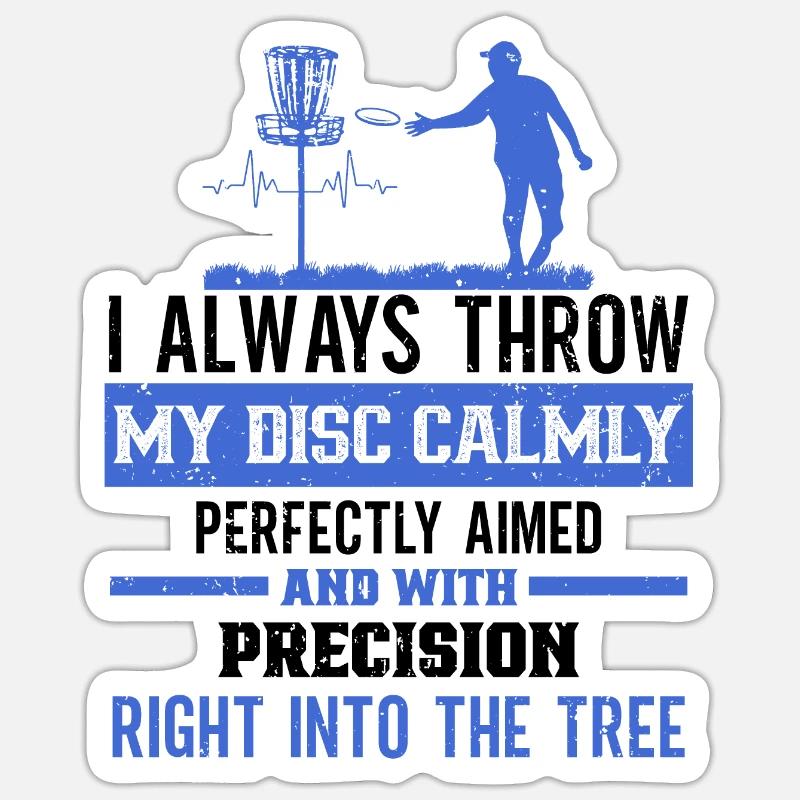 Disc Golf Player Frisbee Player - Sticker taille S (10 x 10 cm) - blanc mat